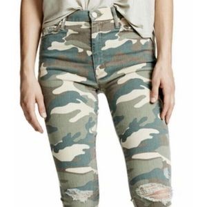 MOTHER high waisted looker camo print jeans